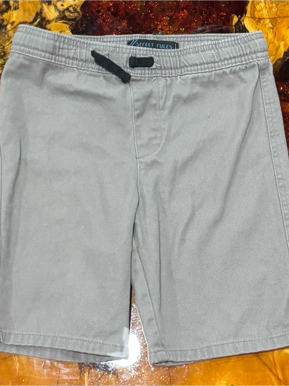 Boy's Gray Casual Drawstring Shorts